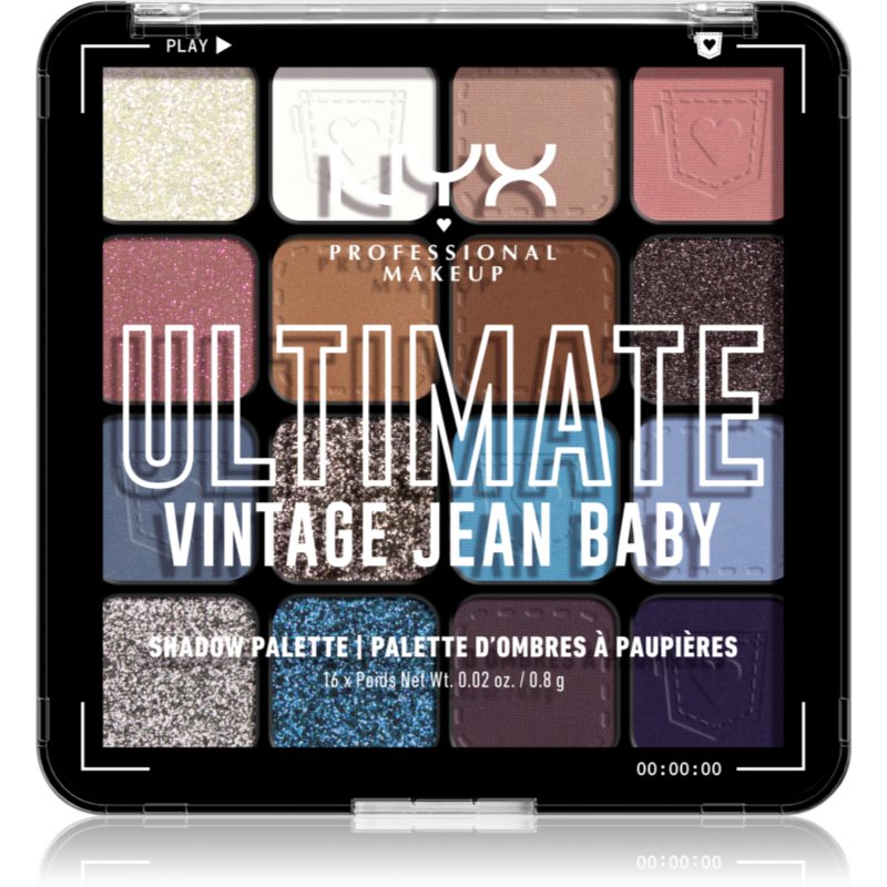 NYX Professional Makeup Ultimate Shadow Palette sjenilo za oči nijansa Vintage Jean Baby 16 kom