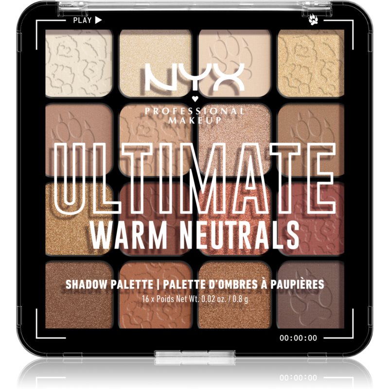 NYX Professional Makeup Ultimate Shadow Palette sjenilo za oči nijansa Warm Neutrals 16x0,8 g