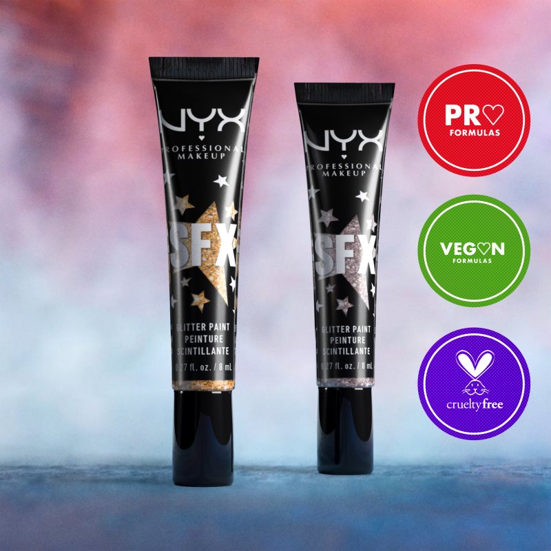 NYX Professional Makeup Halloween Glitter Paint блискітки для обличчя та тіла відтінок 02 Broomstick Baddie 8 мл