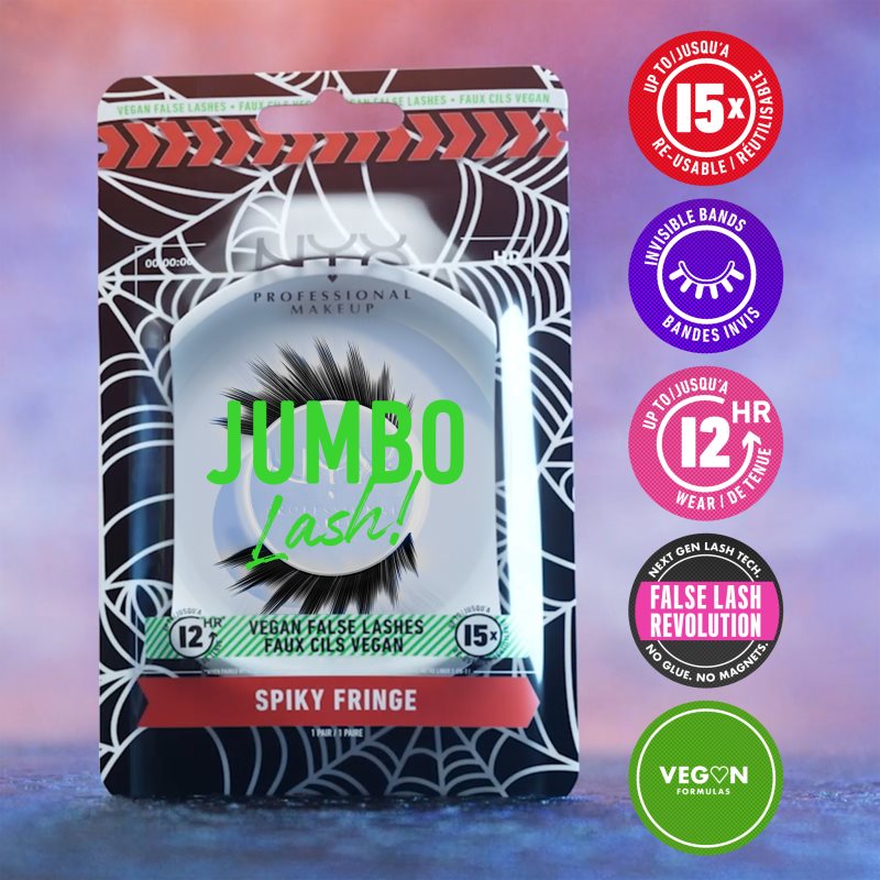 NYX Professional Makeup Halloween Jumbo Lash! ciglia finte tipo 01 Spiky Fringe 2 pz