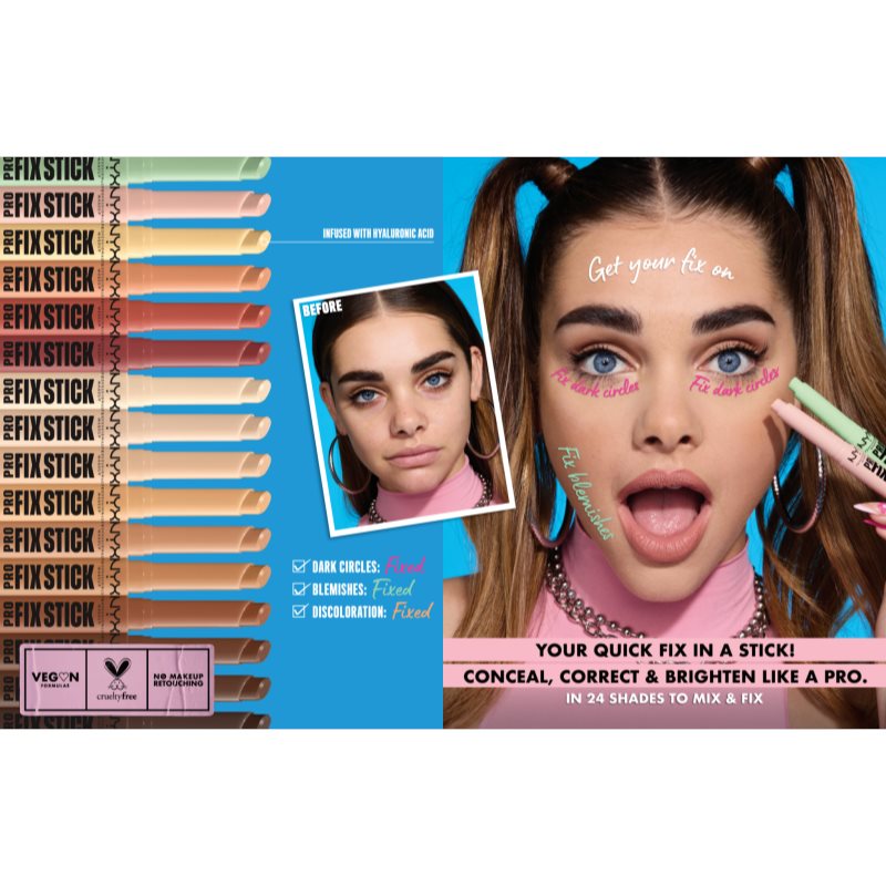 NYX Professional Makeup Pro Fix Stick corrector para unificar el tono de la piel tono 06 Natural 1,6 g