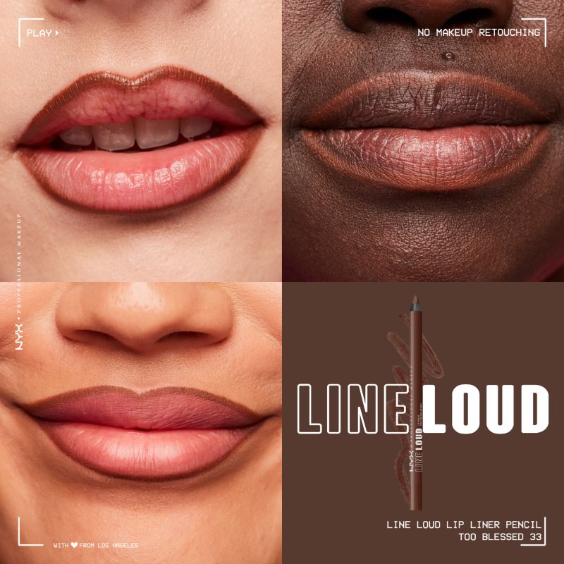 NYX Professional Makeup Line Loud Vegan contour lip pencil with matt effect shade 33 - Too Blessed 1,2 g