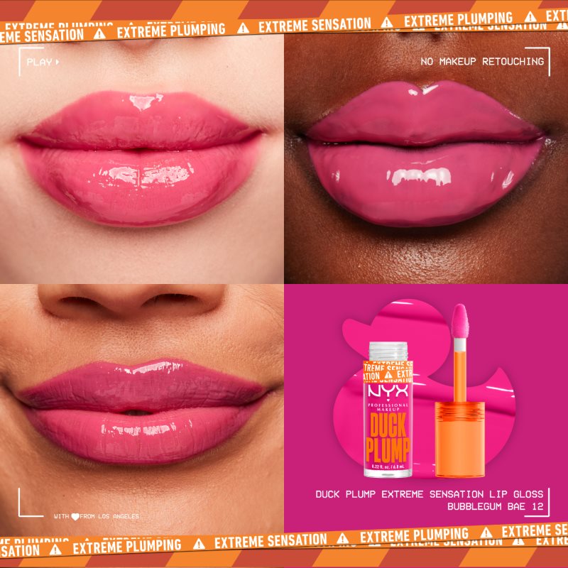 NYX Professional Makeup Duck Plump блиск для губ із збільшуючим ефектом відтінок 12 Bubblegum Bae 6,8 мл