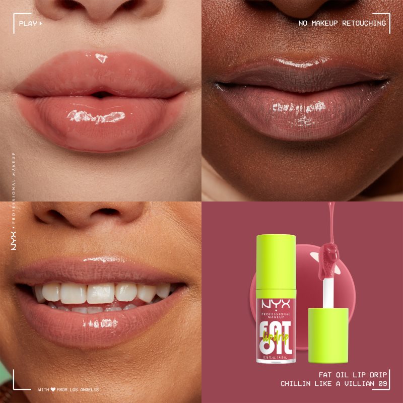 NYX Professional Makeup Fat Oil Lip Drip Huile à Lèvres Teinte Chillin Like A Vil 4.8 Ml