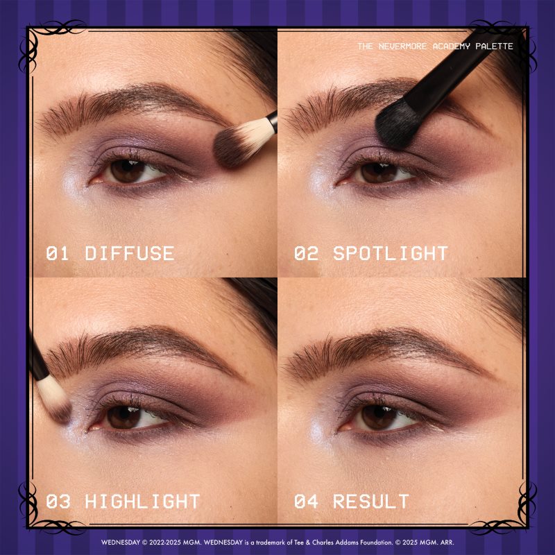 NYX Professional Makeup Wednesday The Nevermore Academy Palette paleta očních stínů 8 barev 8x1 g (obrázek 4)