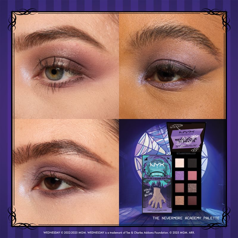 NYX Professional Makeup Wednesday The Nevermore Academy Palette paleta očních stínů 8 barev 8x1 g (obrázek 6)