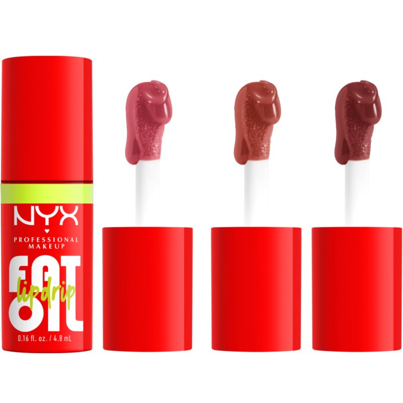 NYX Professional Makeup Home Alone Fat Oil Trio Coffret Cadeau Lèvres Teinte Mystery Shade 01