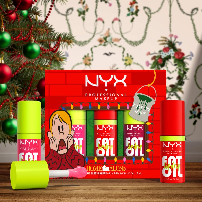 NYX Professional Makeup Home Alone Fat Oil Trio Coffret Cadeau Lèvres Teinte Mystery Shade 01