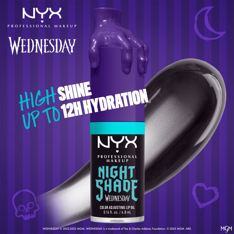 NYX Professional Makeup Wednesday Mystery Lip Oil olej na rty odstín 01 Nightshade 4.8 ml (obrázek 5)