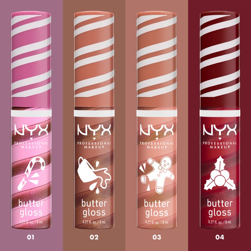 NYX Professional Makeup Holiday Butter Gloss Brillant à Lèvres Teinte 03 Sugar Cookie Swirl 8 Ml