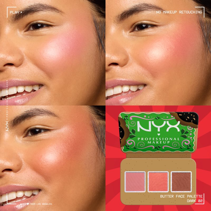 NYX Professional Makeup Holiday Buttermelt Palette Visage Teinte Dark 3x4 G