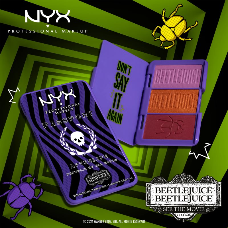 NYX Professional Makeup Beetlejuice Afterlife Palette De Blush 3x1,6 G