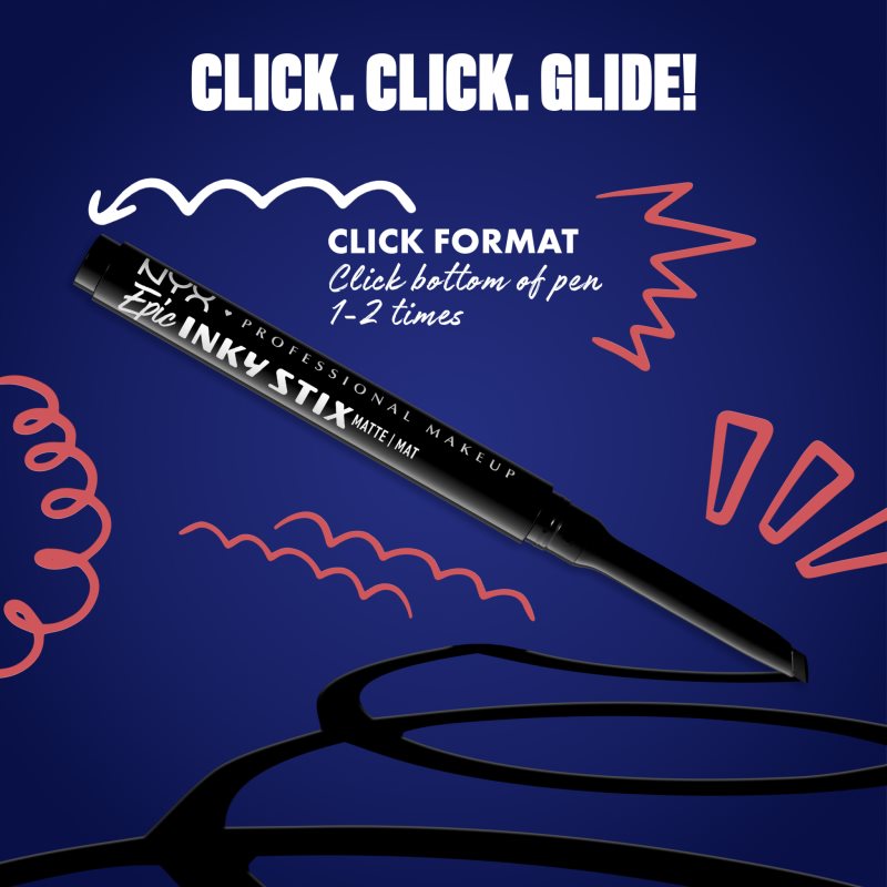 NYX Professional Makeup Epic Inky Stix gelové oční linky odstín 01 Black Screen 1 g (obrázek 6)