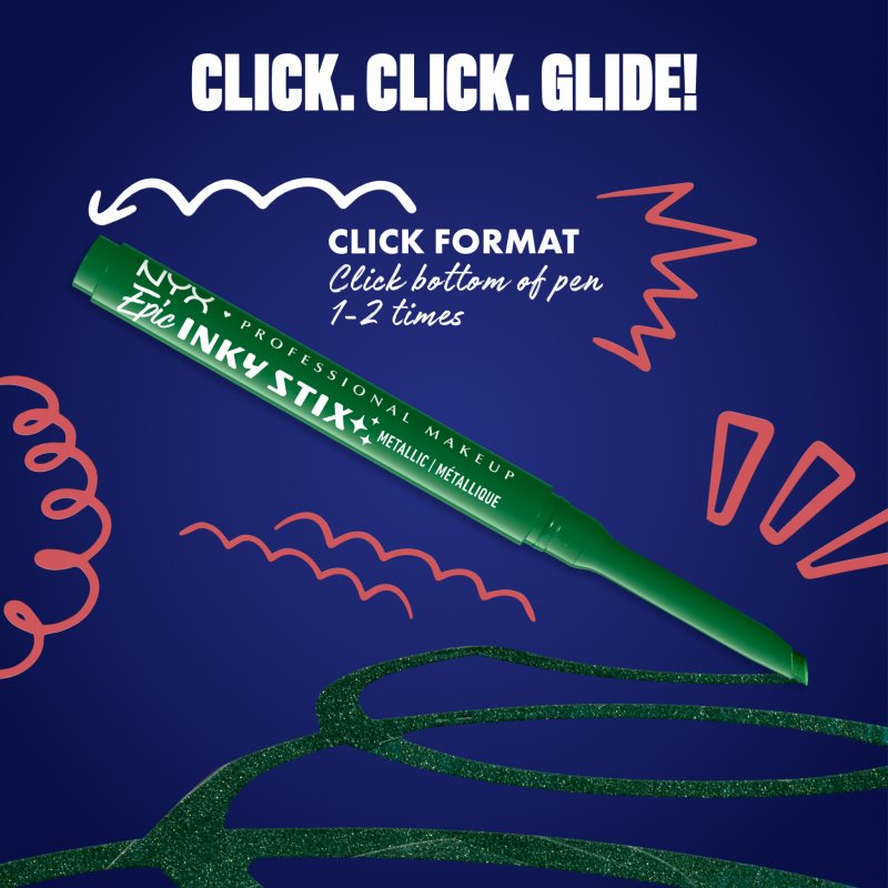 NYX Professional Makeup Epic Inky Stix gelové oční linky odstín 14 Electric Emerald 1 g (obrázek 6)