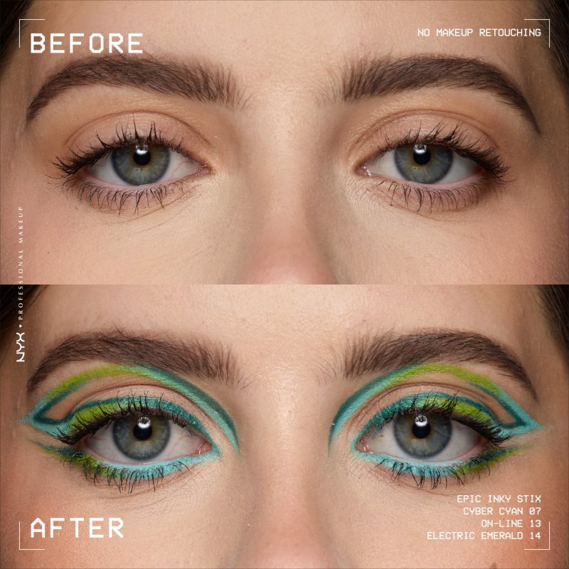 NYX Professional Makeup Epic Inky Stix gelové oční linky odstín 14 Electric Emerald 1 g (obrázek 9)