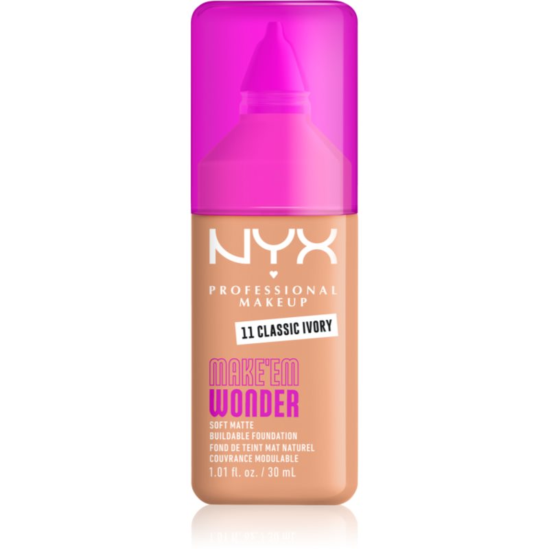 NYX Professional Makeup Make ‘Em Wonder lehký matující make-up odstín 11 Classic Ivory 30 ml