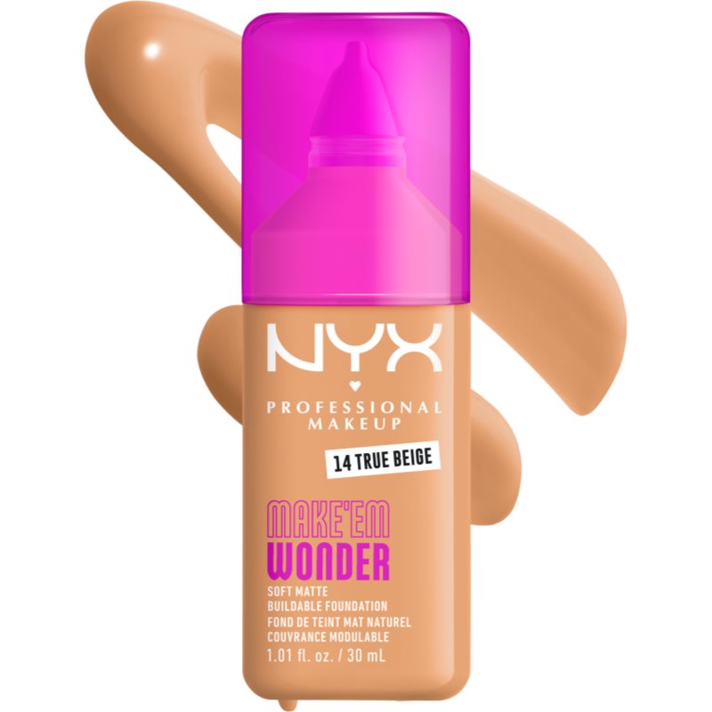 Thumbnail - NYX Professional Makeup Make ‘Em Wonder leichtes mattierendes Make-up Farbton 14 True Beige 30 ml