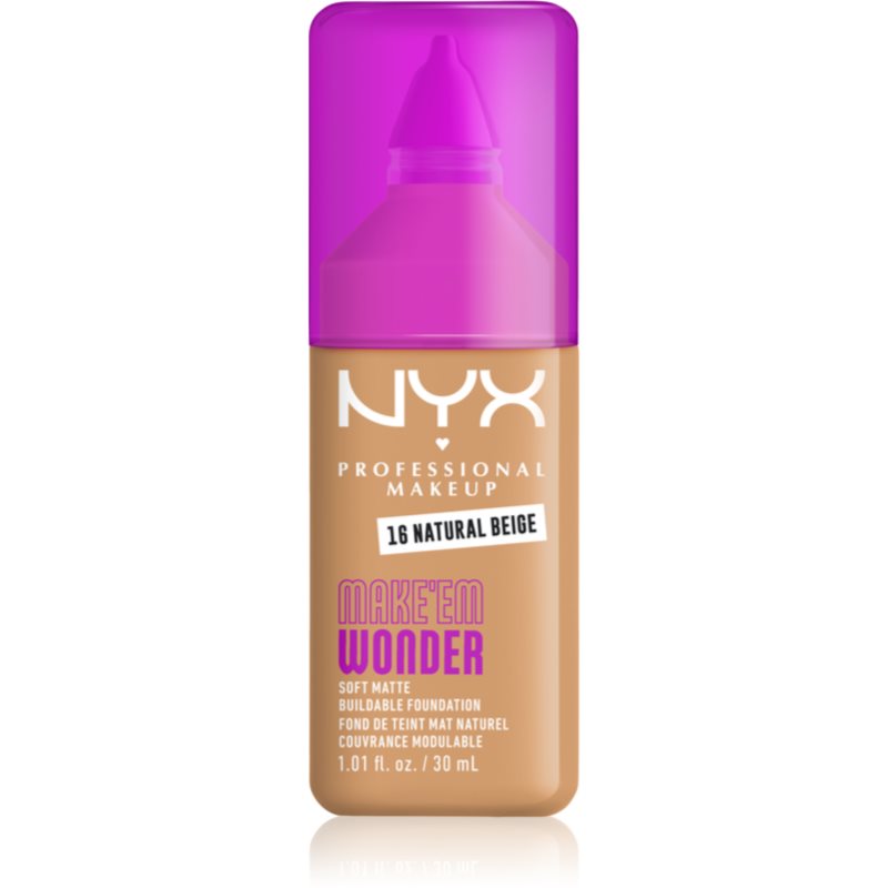 NYX Professional Makeup Make ‘Em Wonder ľahký zmatňujúci make-up odtieň 16 Natural Beige 30 ml