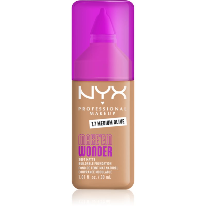 NYX Professional Makeup Make ‘Em Wonder leichtes mattierendes Make-up Farbton 17 Medium olive 30 ml