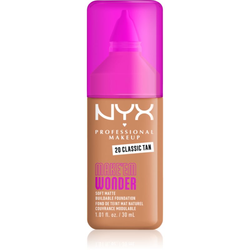 NYX Professional Makeup Make ‘Em Wonder lehký matující make-up odstín 20 Classic Tan 30 ml