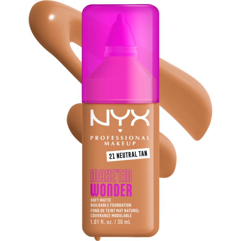 Thumbnail - NYX Professional Makeup Make ‘Em Wonder leichtes mattierendes Make-up Farbton 21 Neutral Tan 30 ml