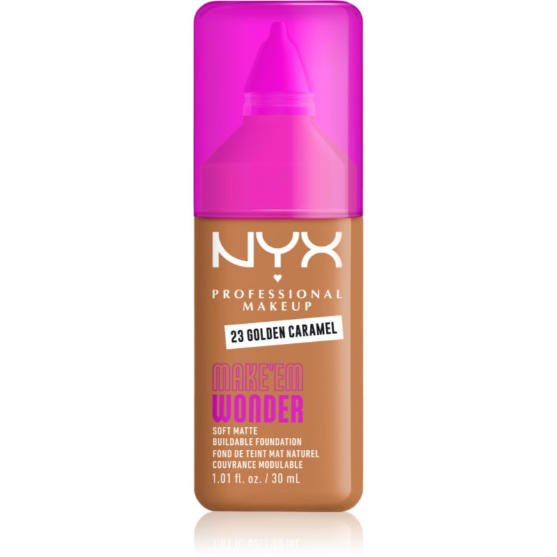 NYX Professional Makeup Make ‘Em Wonder leichtes mattierendes Make-up Farbton 23 Golden Caramel 30 ml