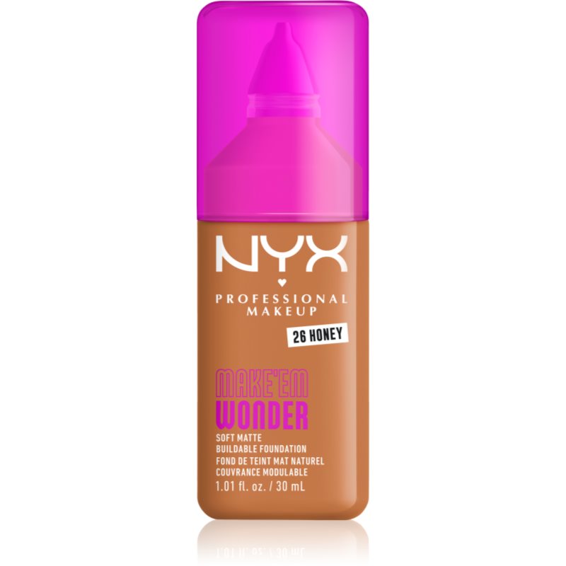 NYX Professional Makeup Make ‘Em Wonder leichtes mattierendes Make-up Farbton 26 Honey 30 ml