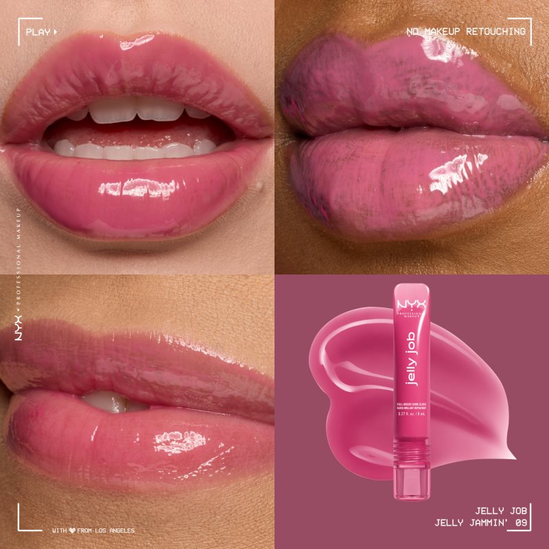 NYX Professional Makeup Jelly Job žiarivý lesk na pery so zväčšujúcim efektom odtieň Jelly Jammin 7.5 ml