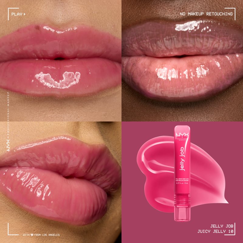 NYX Professional Makeup Jelly Job žiarivý lesk na pery so zväčšujúcim efektom odtieň Juicy Jelly 7.5 ml