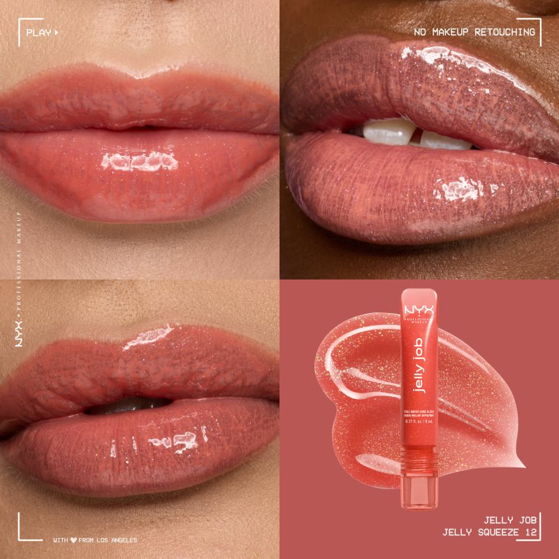 NYX Professional Makeup Jelly Job žiarivý lesk na pery so zväčšujúcim efektom odtieň Jelly Squeeze 7.5 ml
