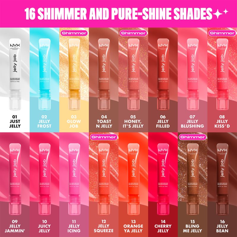 NYX Professional Makeup Jelly Job žiarivý lesk na pery so zväčšujúcim efektom odtieň Jellybean 7.5 ml