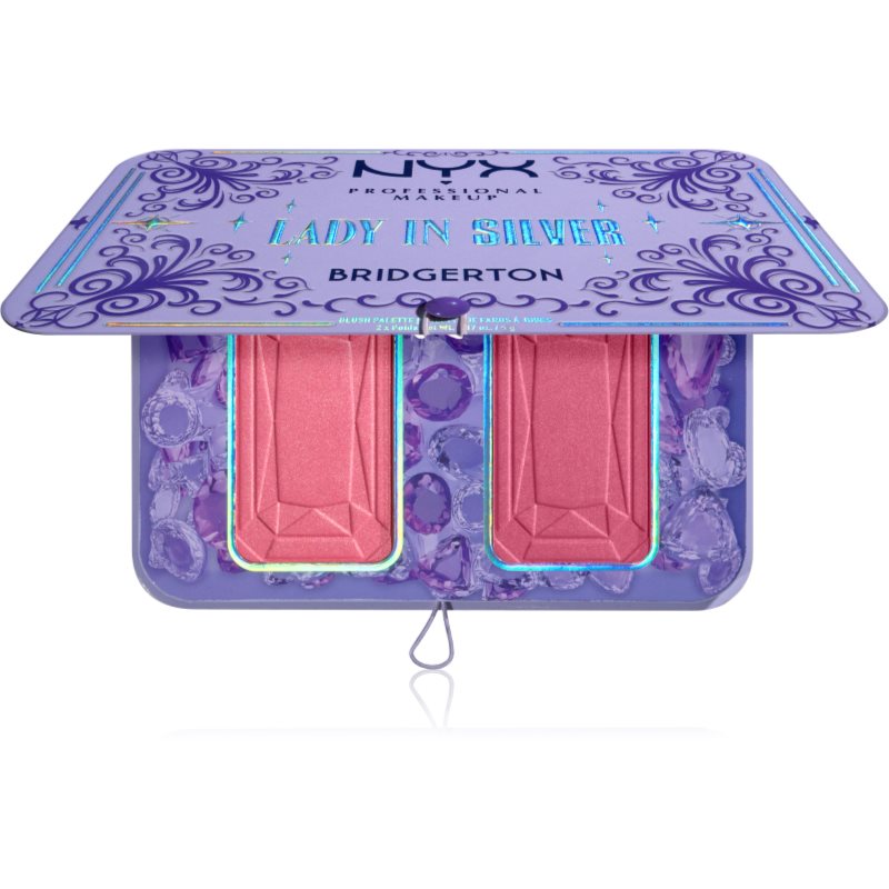 NYX Professional Makeup Bridgerton Royal Blush paleta tvářenek odstín 02 Lady In Silver 2x5 g