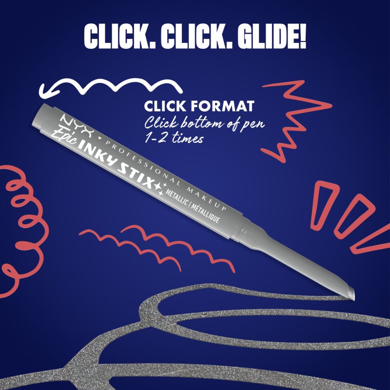 NYX Professional Makeup Epic Inky Stix gelové oční linky odstín 16 Silver Shock 1 g (obrázek 6)