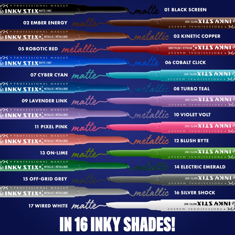 NYX Professional Makeup Epic Inky Stix gelové oční linky odstín 16 Silver Shock 1 g (obrázek 9)