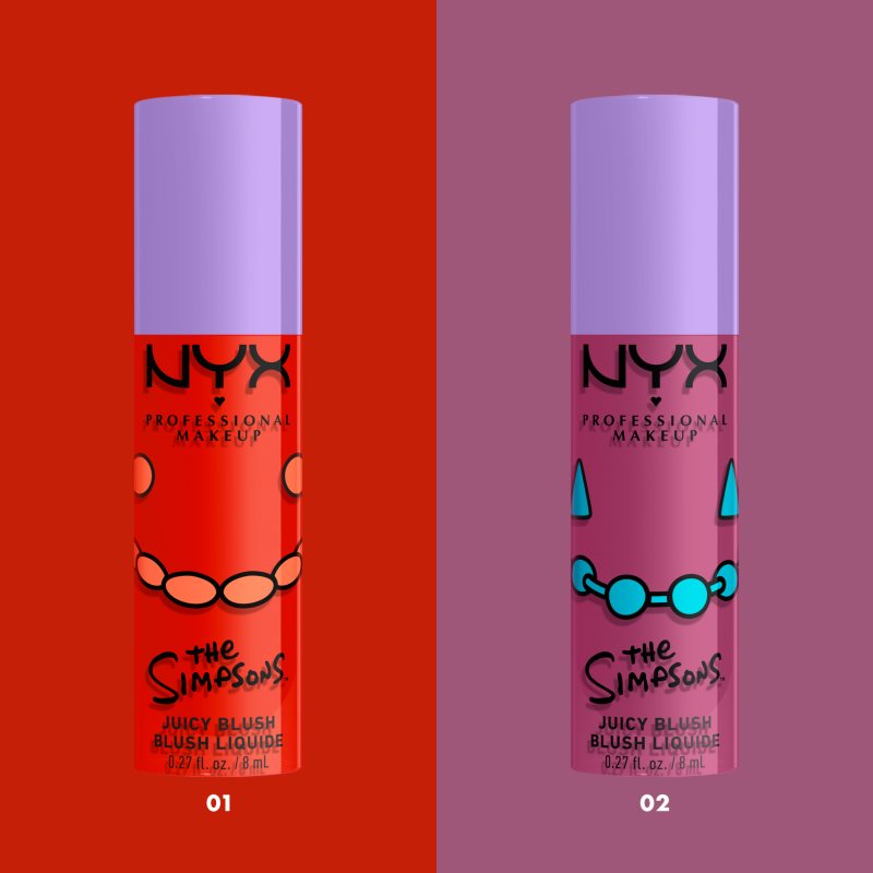 NYX Professional Makeup The Simpsons Fat Cheeks tekutá tvářenka odstín Snarky Scarlet 8 ml (obrázek 10)