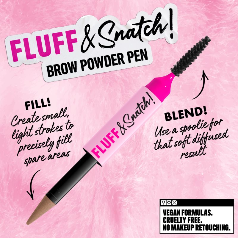 NYX Professional Makeup Fluff & Snatch Augenbrauenstift mit Pudereffekt Farbton Ash Blonde 1 g (Bild 9)