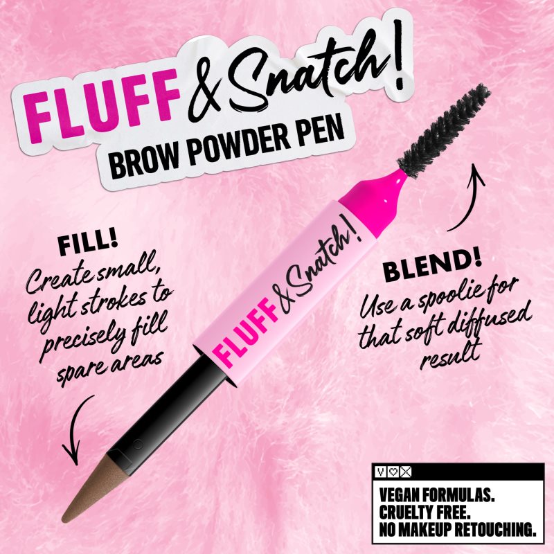 NYX Professional Makeup Fluff & Snatch Augenbrauenstift mit Pudereffekt Farbton Taupe 1 g (Bild 7)