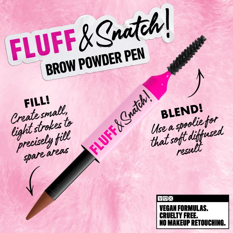 NYX Professional Makeup Fluff & Snatch Augenbrauenstift mit Pudereffekt Farbton Auburn 1 g (Bild 8)