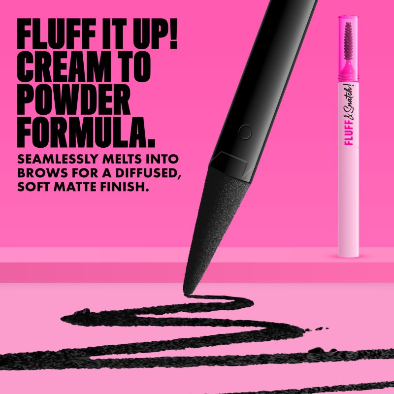NYX Professional Makeup Fluff & Snatch Augenbrauenstift mit Pudereffekt Farbton Black 1 g (Bild 6)
