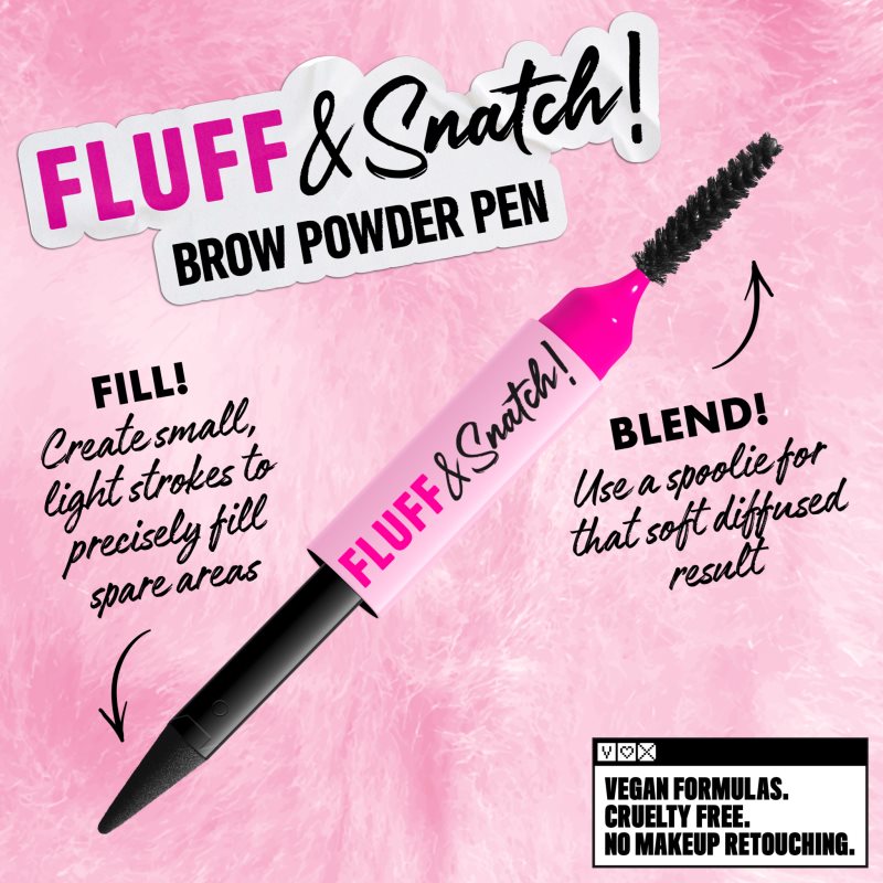 NYX Professional Makeup Fluff & Snatch Augenbrauenstift mit Pudereffekt Farbton Black 1 g (Bild 7)