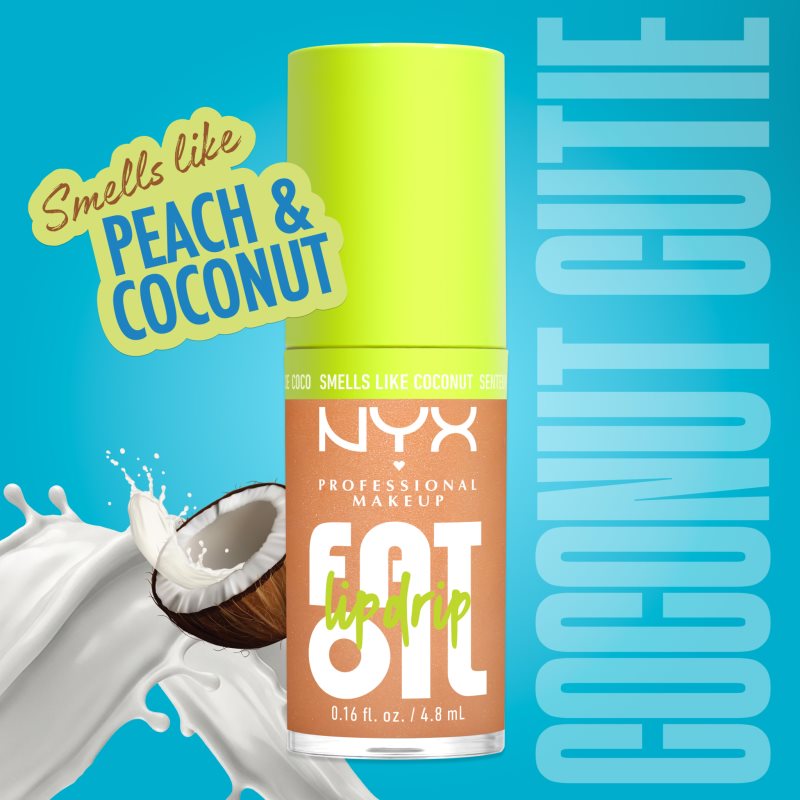 NYX Professional Makeup Fat Oil Lip Drip olej na pery odtieň Coconut Cutie 4.8 ml (obrázok 4)