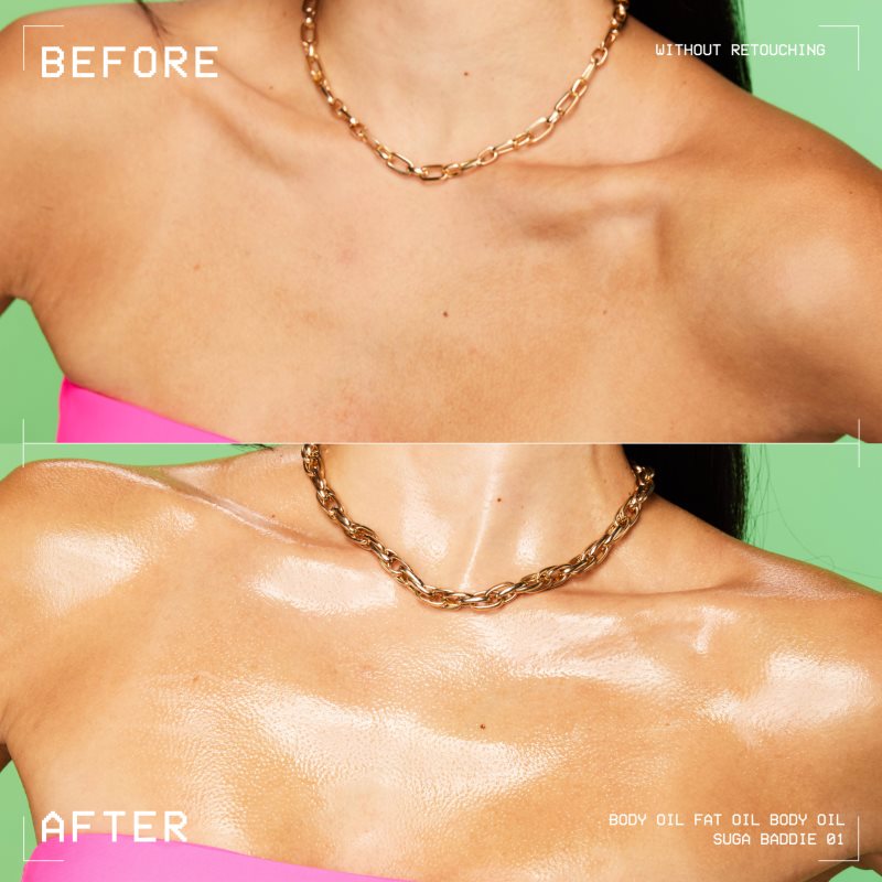 NYX Professional Makeup Fat Oil Body vyživujúci telový olej dodávajúci hydratáciu a lesk s vôňou Suga Baddie 70 ml