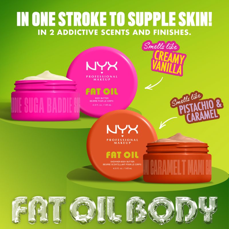NYX Professional Makeup Fat Oil Body šľahané telové maslo s hydratačným účinkom s vôňou Suga Baddie 145 ml (obrázok 3)