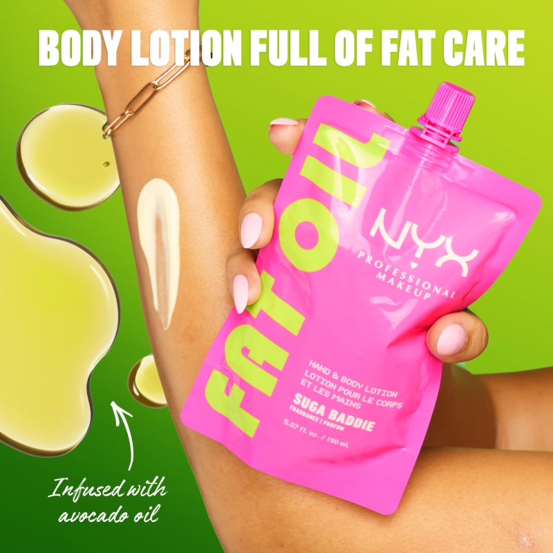 NYX Professional Makeup Fat Oil Body hydratačné mlieko na ruky a telo s vôňou Suga Baddie 150 ml (obrázok 3)