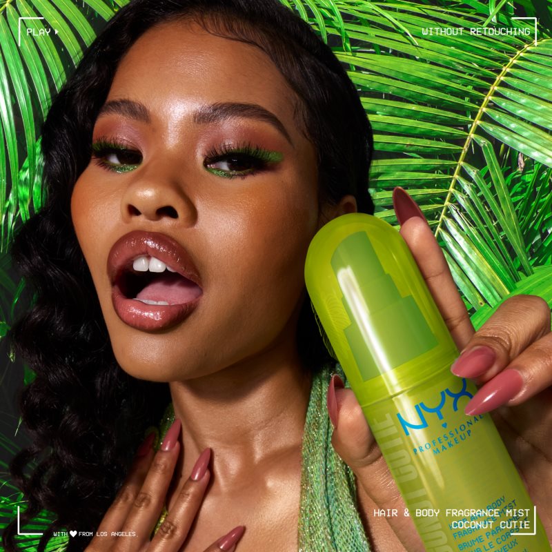 NYX Professional Makeup Fat Oil Body parfumovaná hmla na vlasy a telo s vôňou Coconut Cutie 160 ml