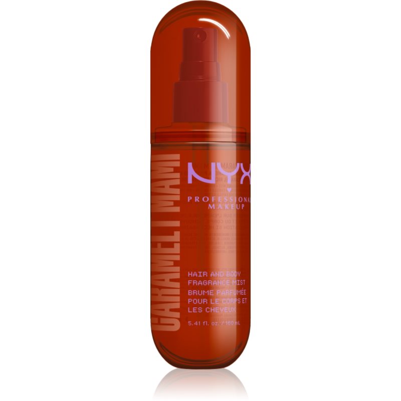 NYX Professional Makeup Fat Oil Body Spray spray nebulizzato profumato per capelli e corpo con profumazione Caramelt Mami 160 ml