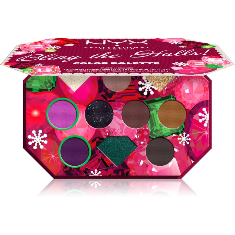 NYX Professional Makeup Xmas Bling The Halls палитра сенки за очи с 10 цвята 10x0.6 гр.