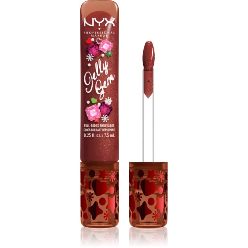NYX Professional Makeup Jelly Gem Lipgloss XMAS блясък за устни цвят 01 Cocoa Sparkle 7.5 мл.