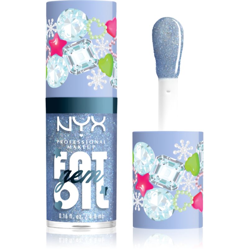 NYX Professional Makeup Fat Oil Gem Xmas olje za ustnice odtenek Silver Bling 4.8 ml