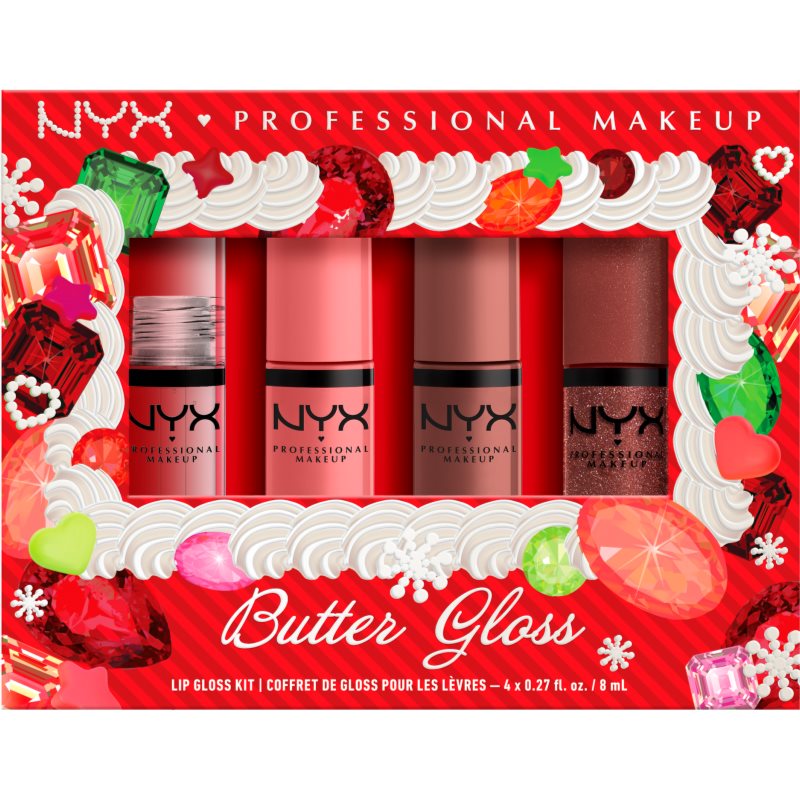 NYX Professional Makeup Butter Gloss Xmas coffret para lábios 4x8 ml
